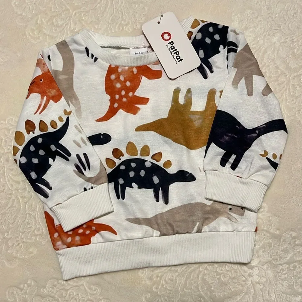 BABY BOYS NWT SIZE 6-9 MONTHS DINOSAUR SWEATSHIRT